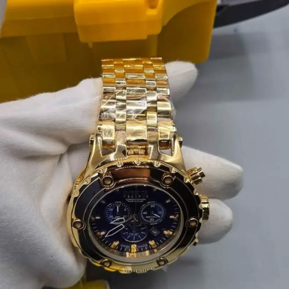 Invicta Subaqua Chronograph Blue Dial Gold-tone PVD Stainless Steel Men's Watch